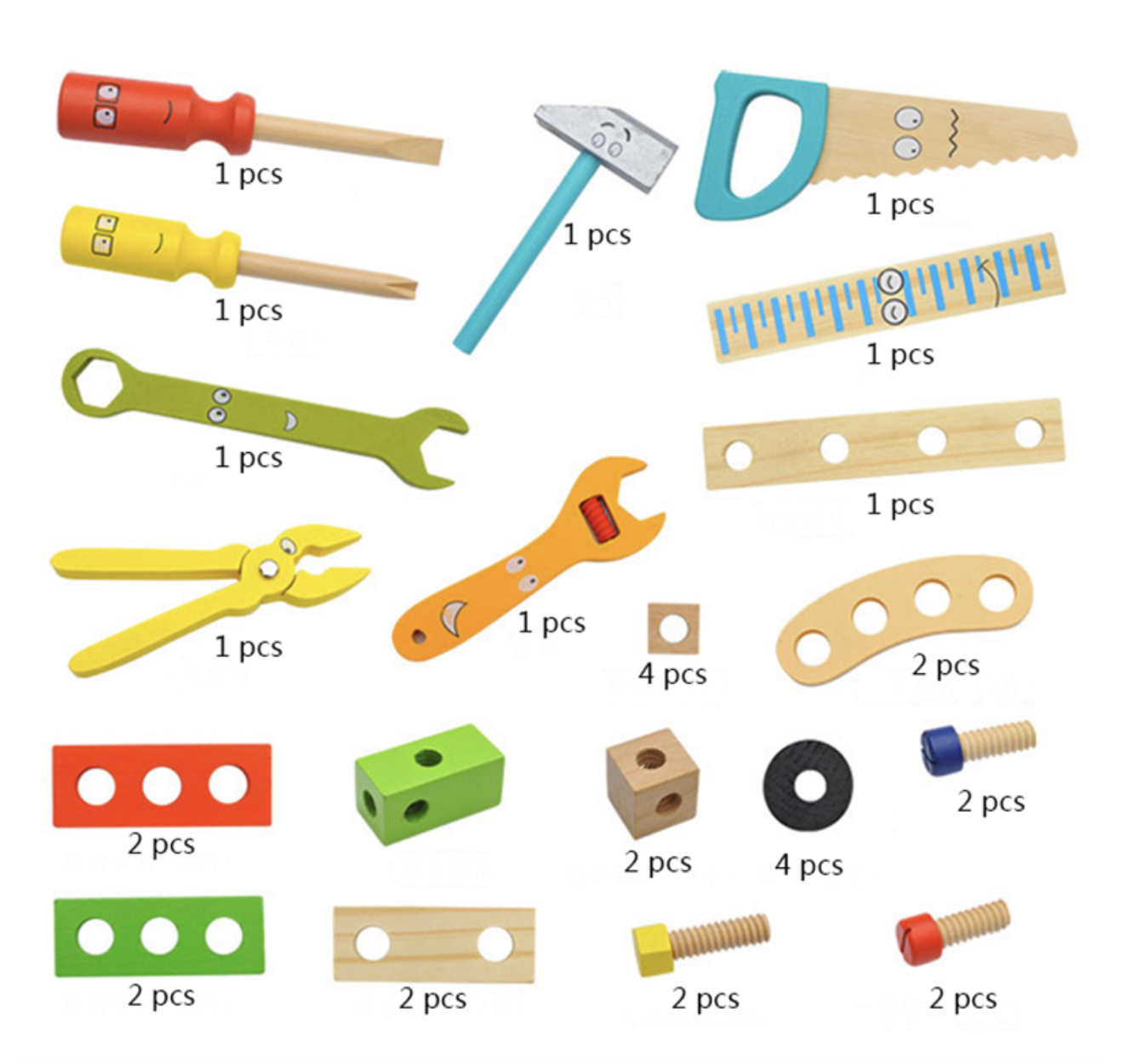 Caja de Herramientas de Madera Montessori - Imagen 7