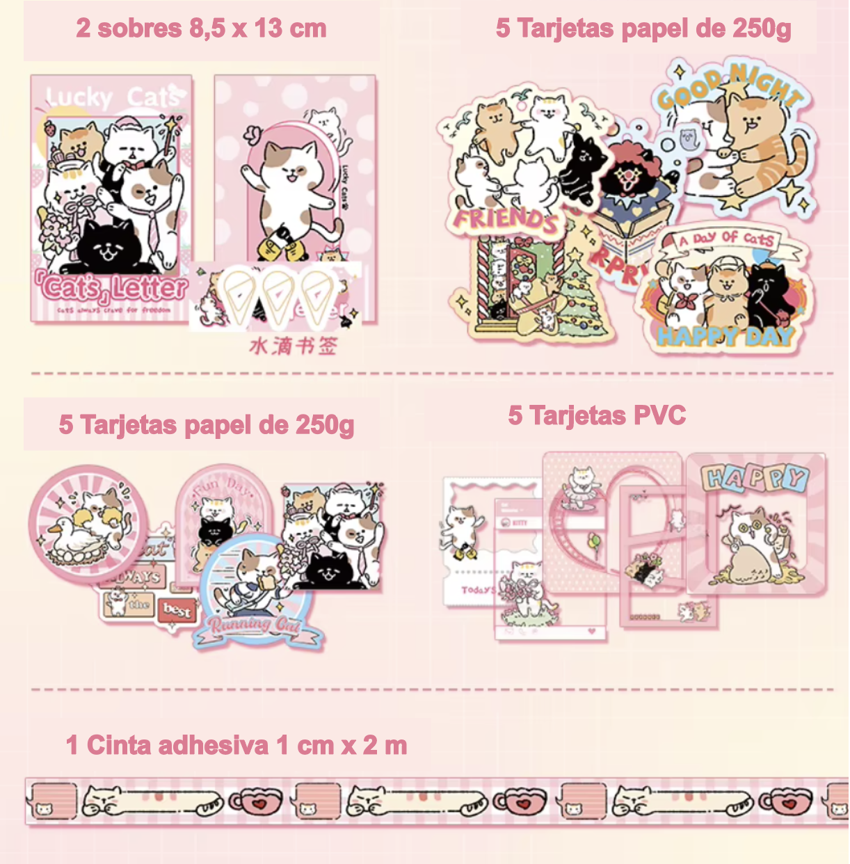 Set Papelería Cat Letter - Imagen 6
